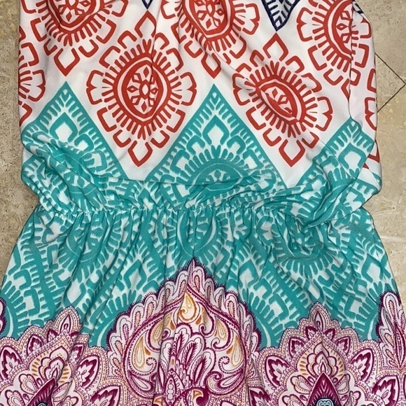 Braided Neck Dress with multi color tribal pattern - 4 - Picture 5 of 7